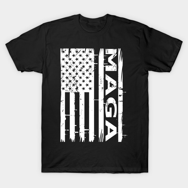 Donald Trump MAGA Make America Great Again USA Flag Political Election T-Shirt by Lasso Print